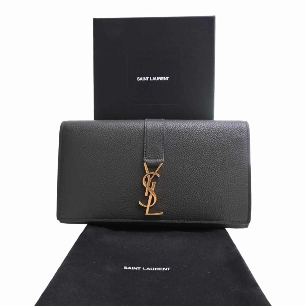 SAINT LAURENT Saint Laurent leather folio long wallet gray ladies - Picture 3 of 10